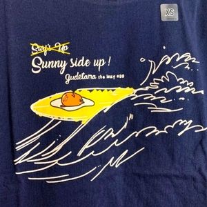 Uniqlo Womens Sanrio Gudetama lazy gee Short Sleeve Graphic T-Shirt Navy XS